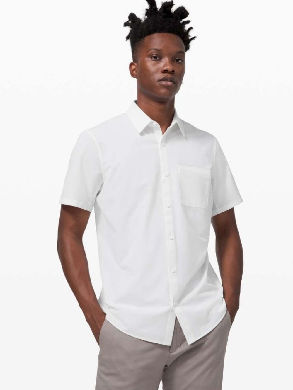Lululemon Athletica Mens Short Sleeve Casual Button Up Shirt Small